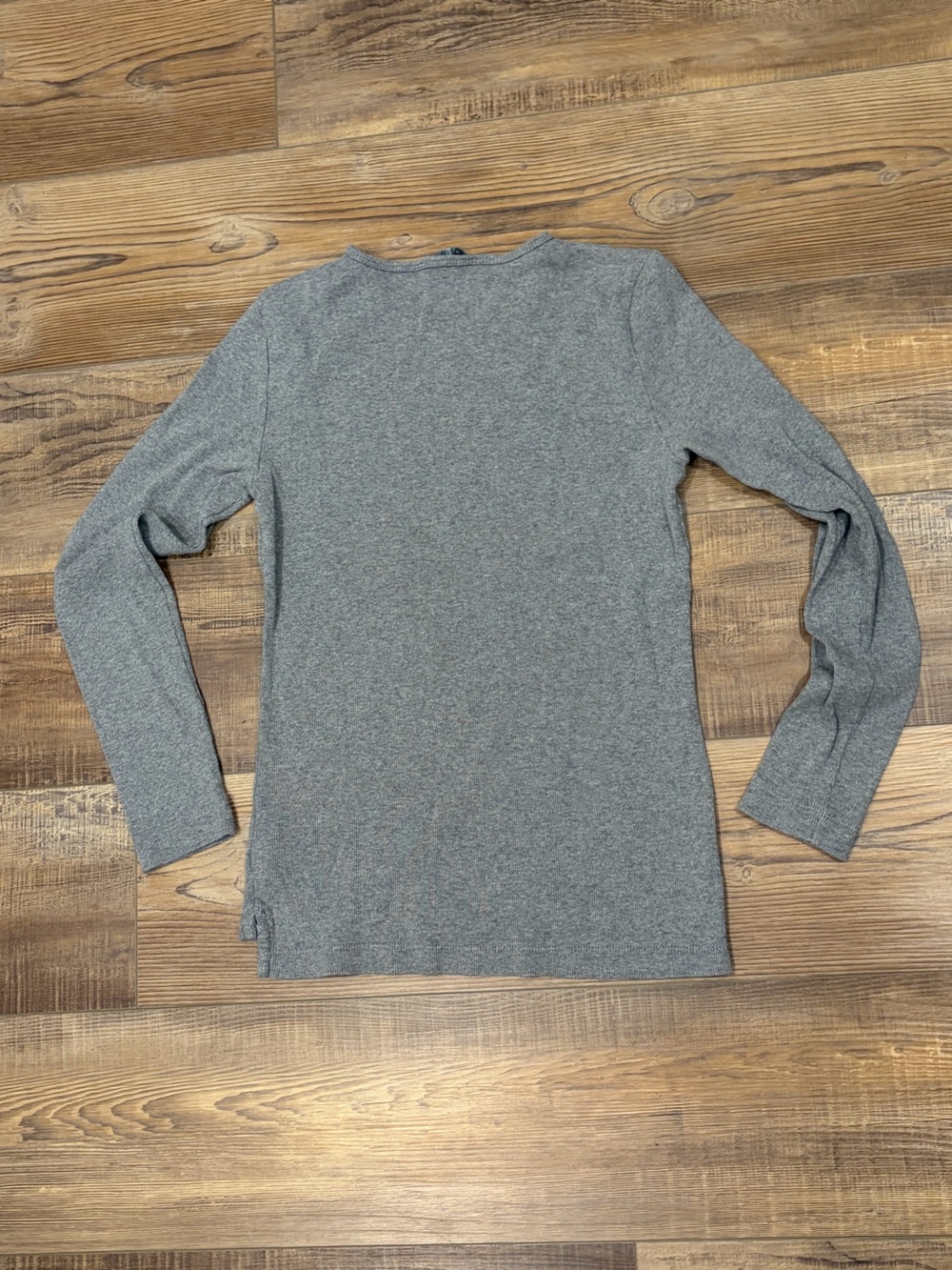 Lauren Ralph Lauren M Gray Long ribbed Sleeve zipper accent stretch peppy - Picture 9 of 13